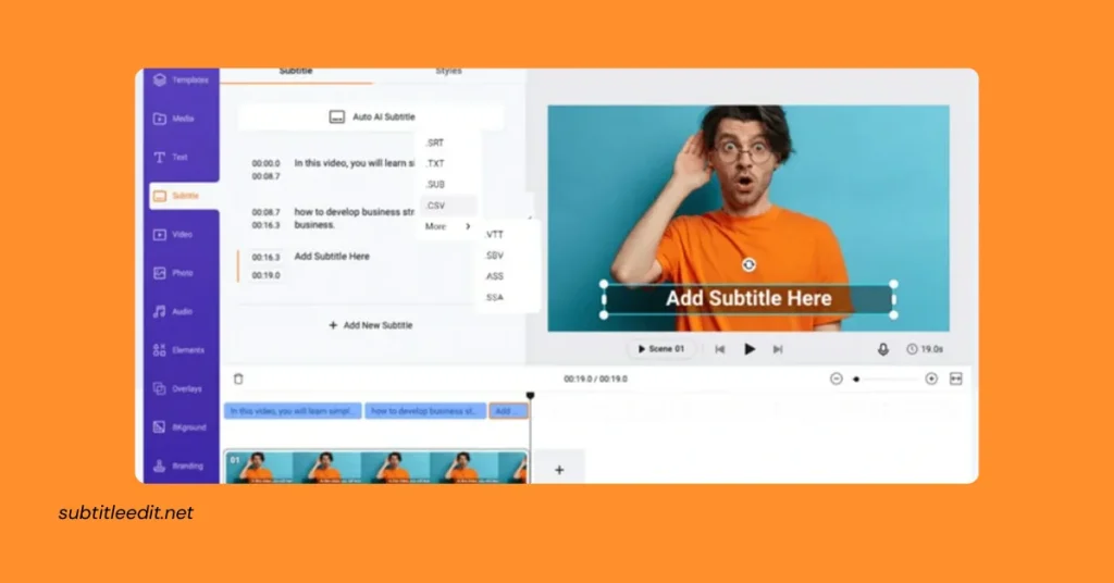 convert SRT to WEBVTT