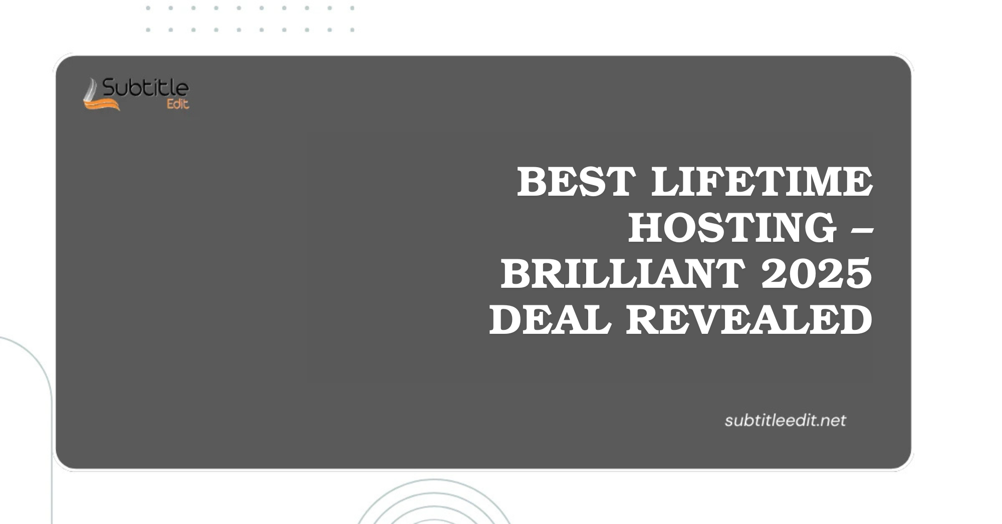 Best Lifetime Hosting – Brilliant 2025 Deal Revealed