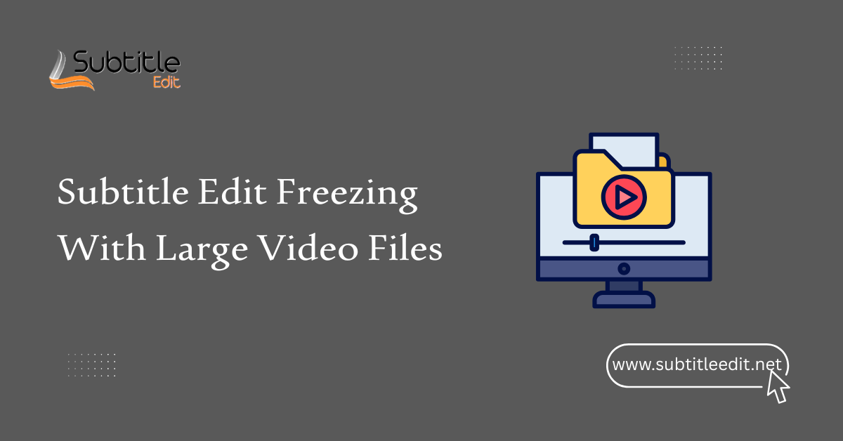 Subtitle Edit Freezing With Large Video Files