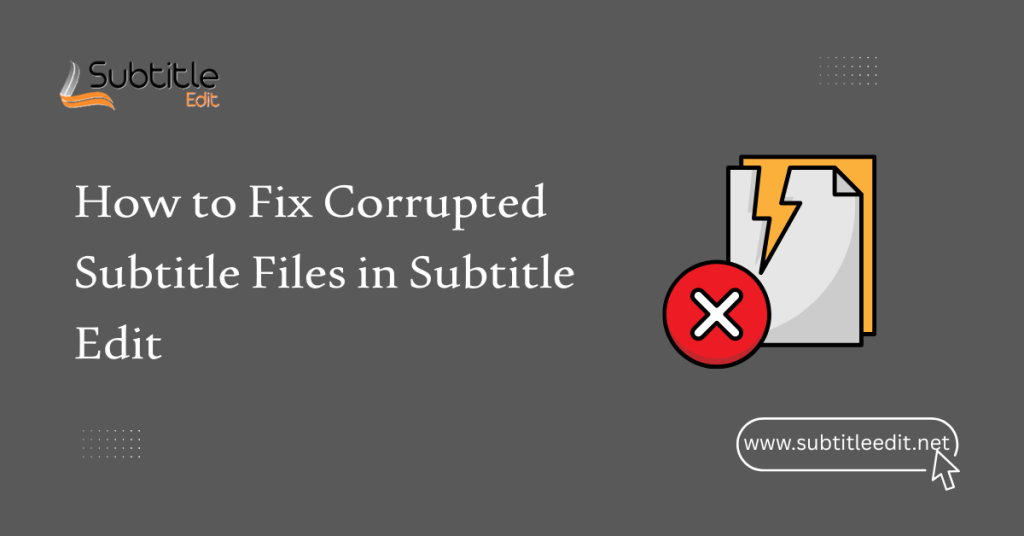 How to Fix Corrupted Subtitle Files in Subtitle Edit