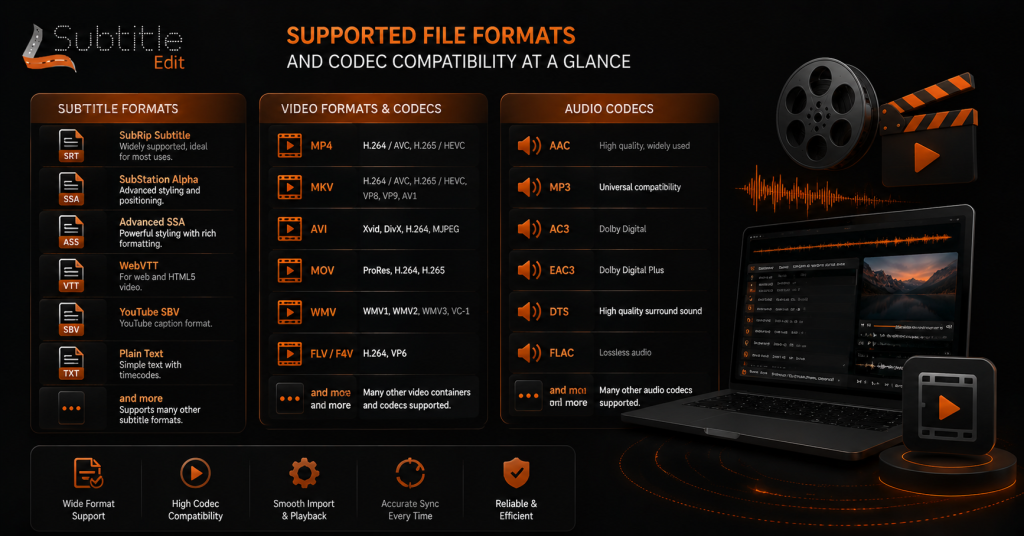Supported file formats and codec compatibility at a glance